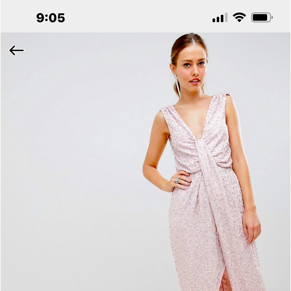 Beautiful draped dress with sewn on sequins
